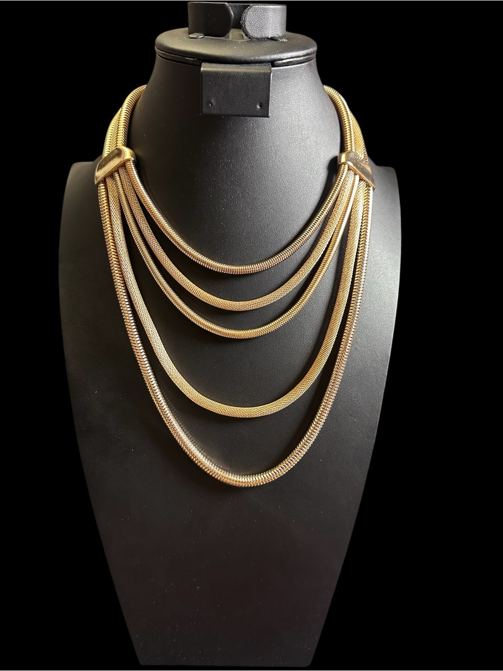1980s Vintage Glam Statement Multi-Strand Gold MILCA 24”